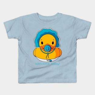 Welcome Baby Boy Rubber Duck Kids T-Shirt